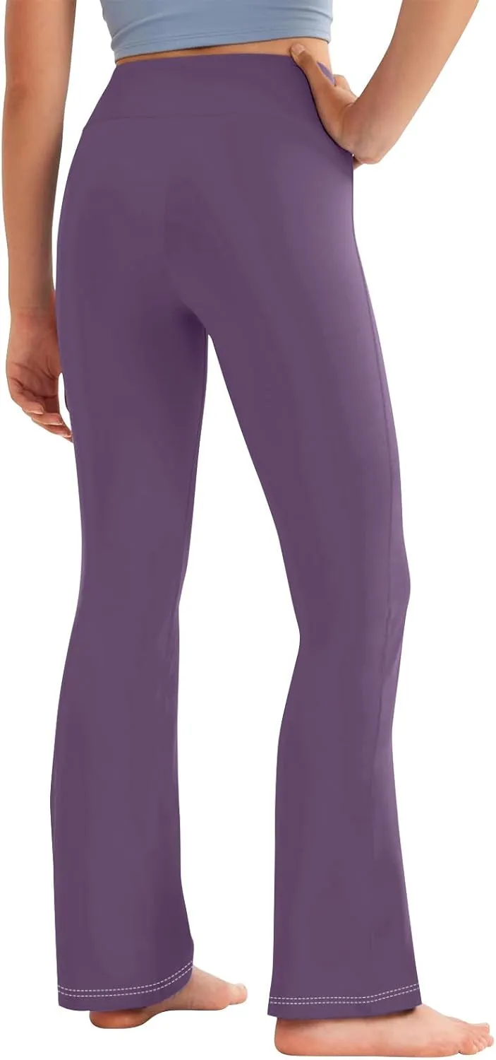 Girls Flare Leggings Kids High Waist Yoga Pants Bootcut Lounge Casual Active Dance Pants Bell Bottoms Cute Clothes