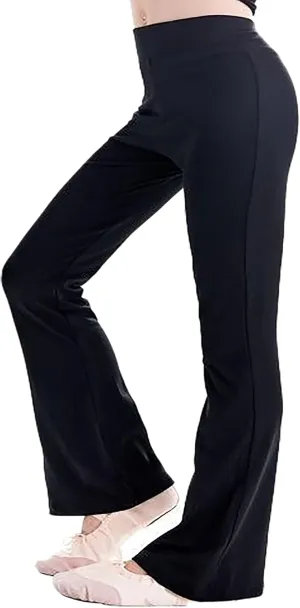 Girls Flare Leggings with Pockets High Waisted Bootcut Kids Yoga Pants Dance Workout Athletic Bell Bottoms