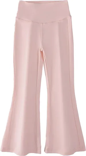 Girls Flare Leggings with Pockets High Waisted Bootcut Kids Yoga Pants Dance Workout Athletic Bell Bottoms