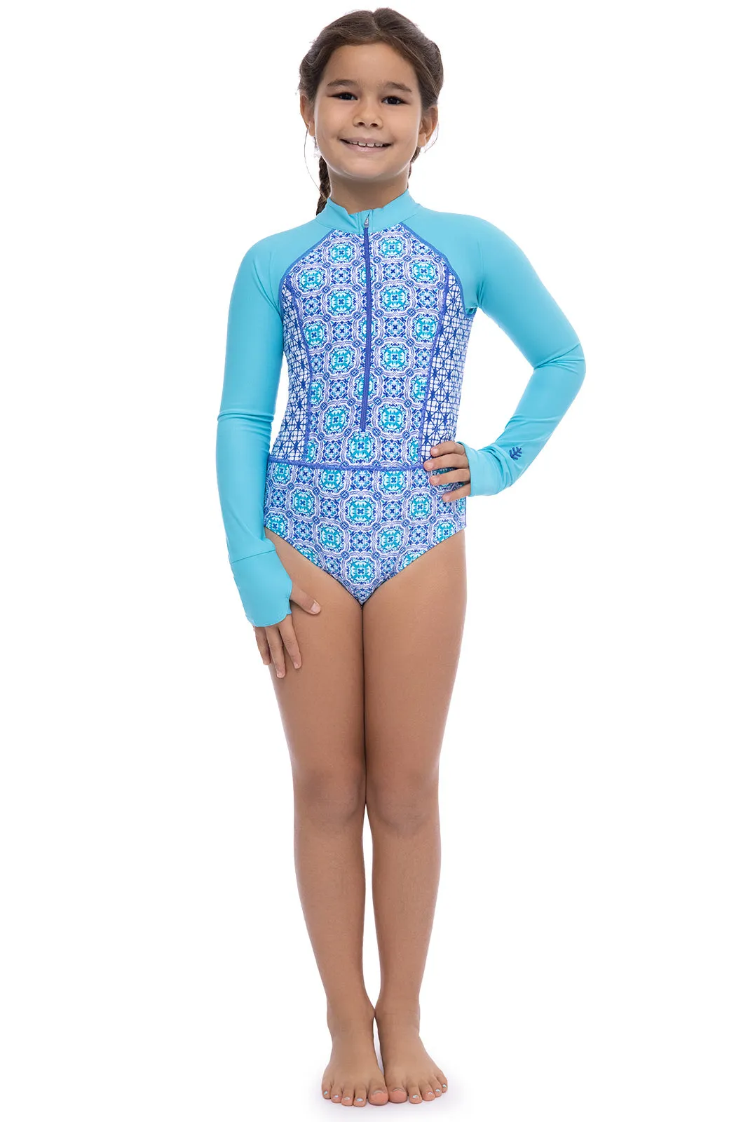 Girl's Koko Long Sleeve Swimsuit | Sailor Myko Medallion