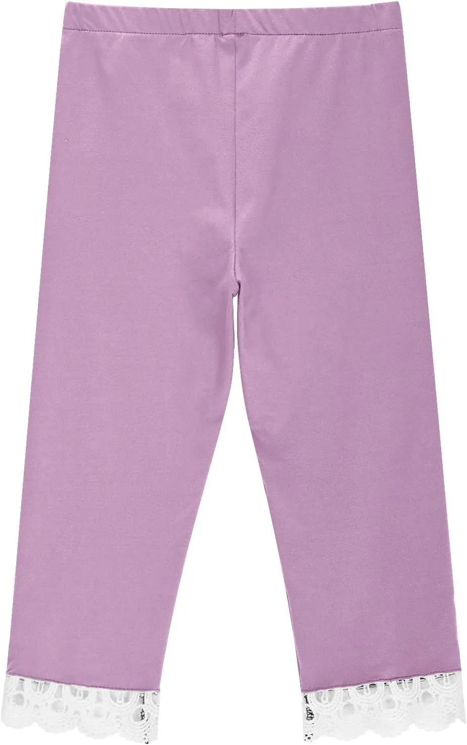 Girls Lace Bottoms Capris Leggings Stretchy Yoga Trim Tights Kids Girls Dance Workout Athletic Skinny Cropped Pants