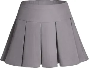 Girls Pleated Skirt Girls Uniform Skirt Skort Adjustable Waist Kids Skater Dance Skirt 6-12 Years