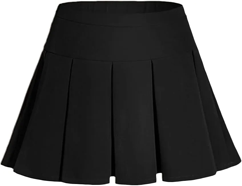 Girls Pleated Skirt Girls Uniform Skirt Skort Adjustable Waist Kids Skater Dance Skirt 6-12 Years