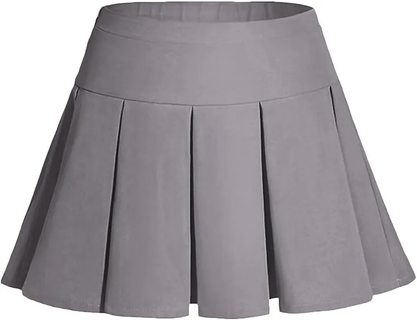 Girls Pleated Skirt Girls Uniform Skirt Skort Adjustable Waist Kids Skater Dance Skirt 6-12 Years