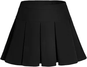 Girls Pleated Skirt Girls Uniform Skirt Skort Adjustable Waist Kids Skater Dance Skirt 6-12 Years