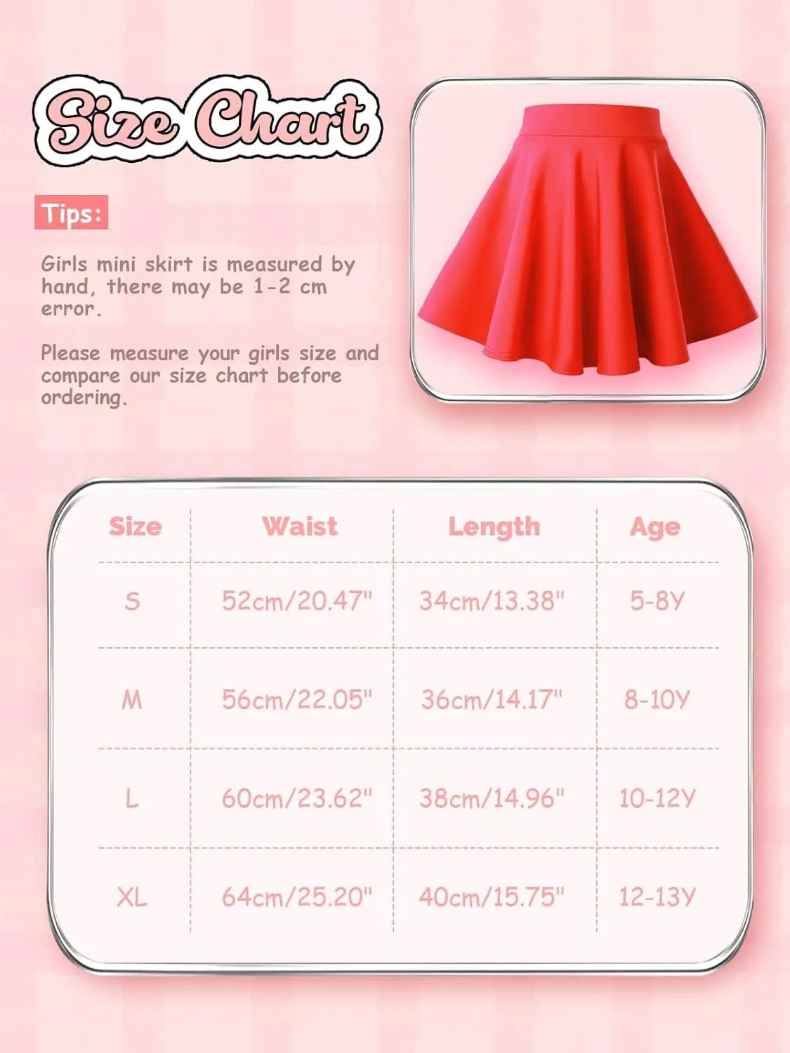 Girls Skirts Casual Mini Flare Pleated Skirt with Shorts High Waisted Skater Skirt A Line Skorts