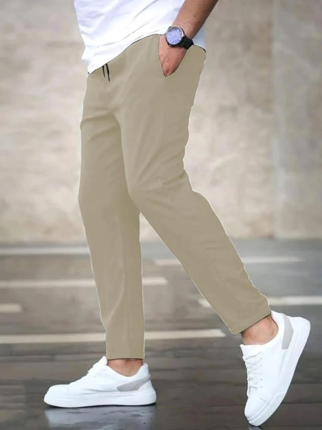 Golf Joggers Pants Men Slim Fit Elastic Waist Casual Pants Drawstring Stretch Tapered Pant with Pockets Casual Joggers