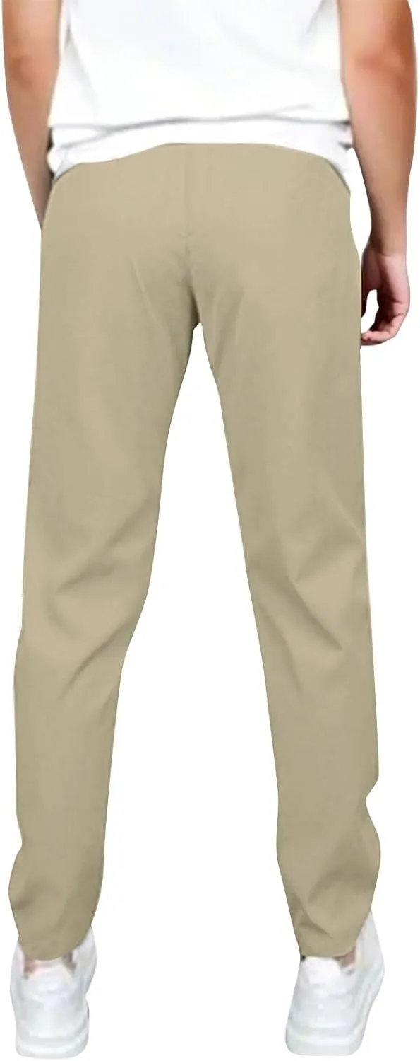 Golf Joggers Pants Men Slim Fit Elastic Waist Casual Pants Drawstring Stretch Tapered Pant with Pockets Casual Joggers
