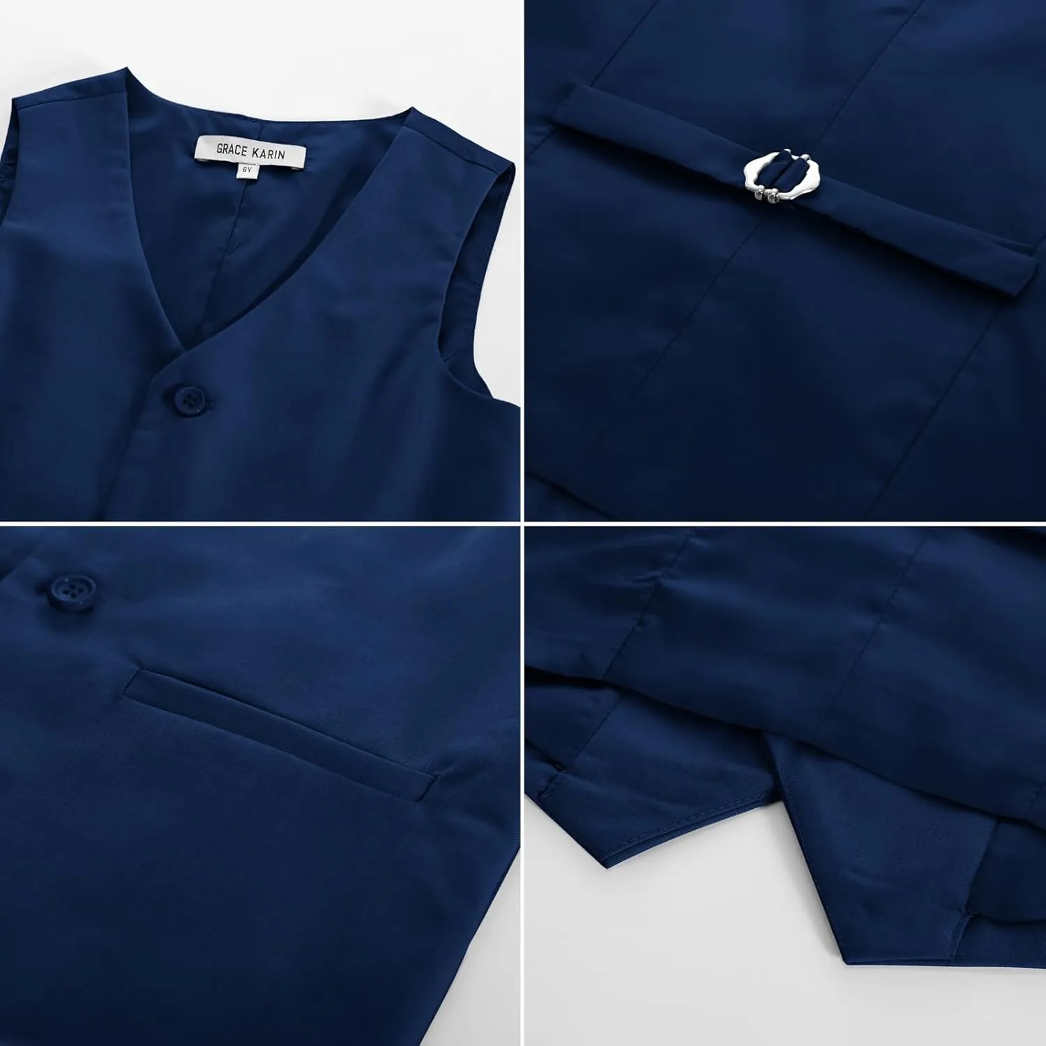GRACE KARIN Boys 3 Button Formal Suit Vest with Tie