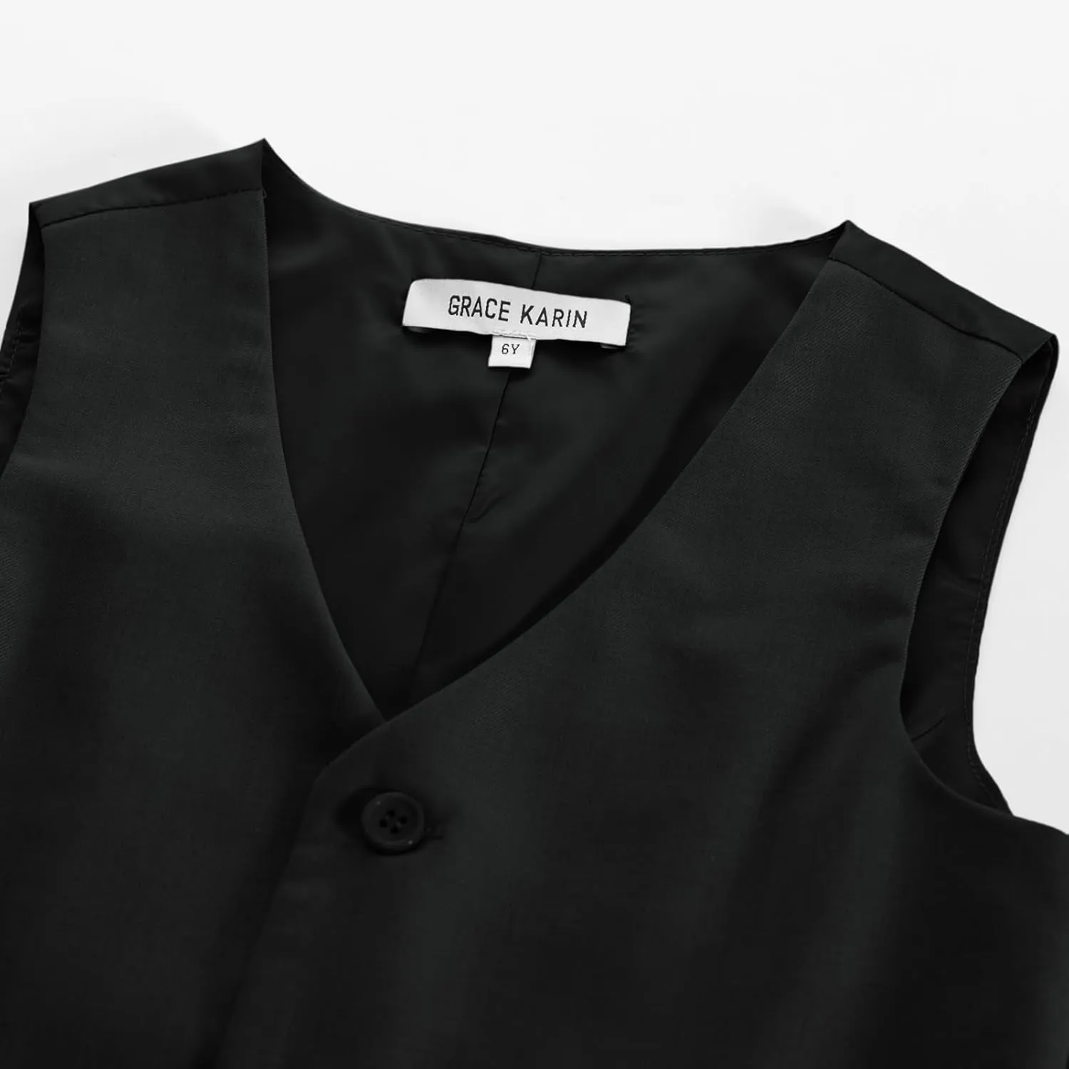 GRACE KARIN Boys 3 Button Formal Suit Vest with Tie