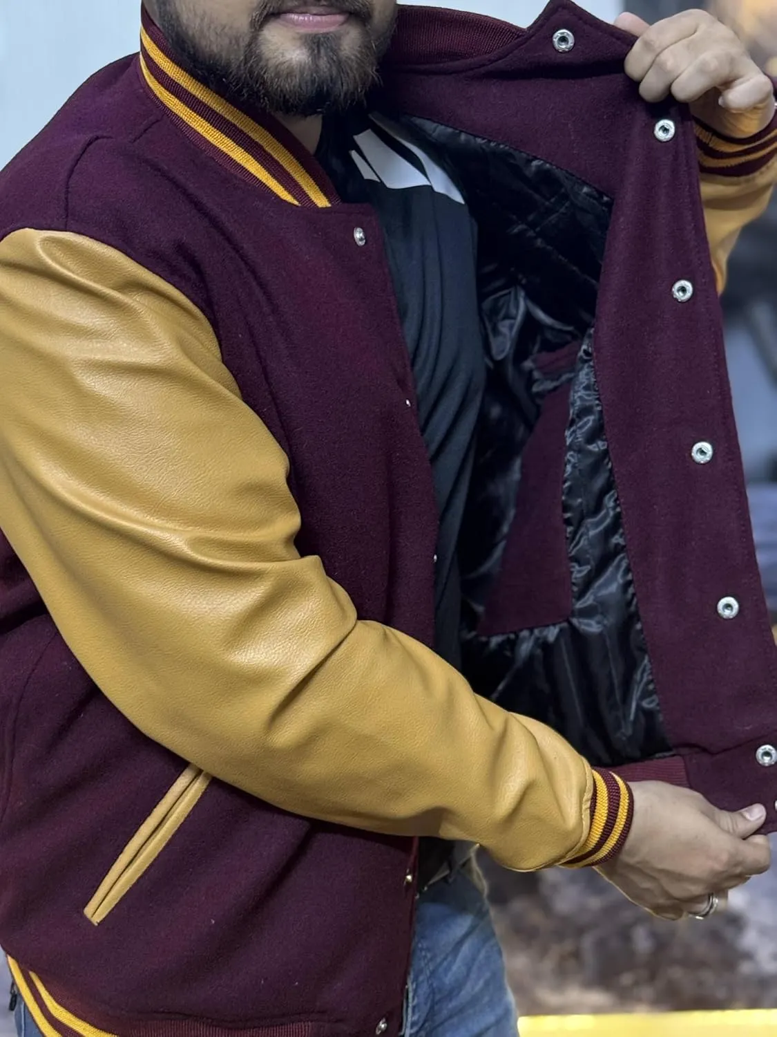 H&D Clothing Mens American Football Club W.C Jacket Football Club Com-manders Varsity Baseball Varisty Letterman Jacket