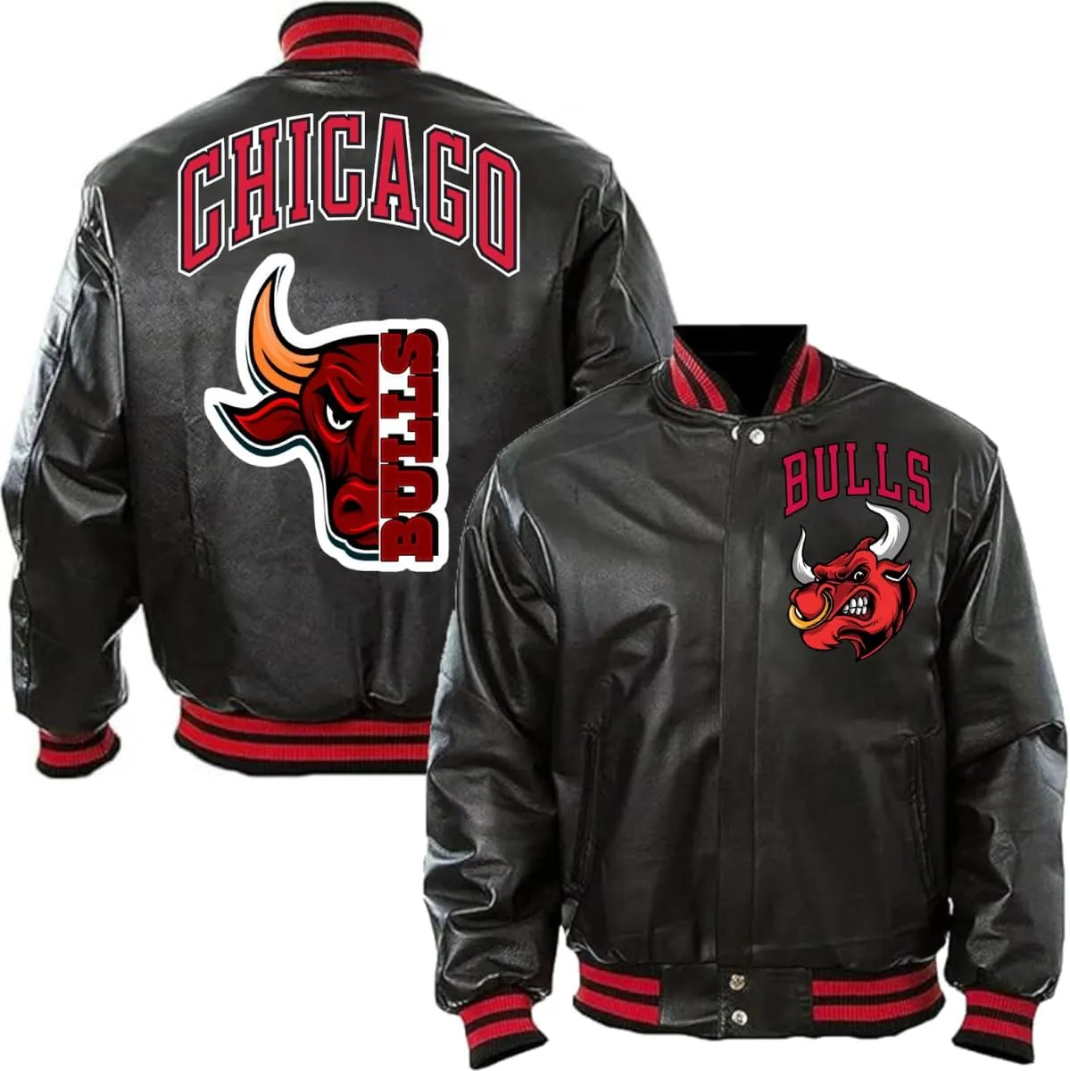 H&D Clothing Men's Chicago Vintage Game Letterman Bull National Basketball Letterman League Varsity Jacket for Men