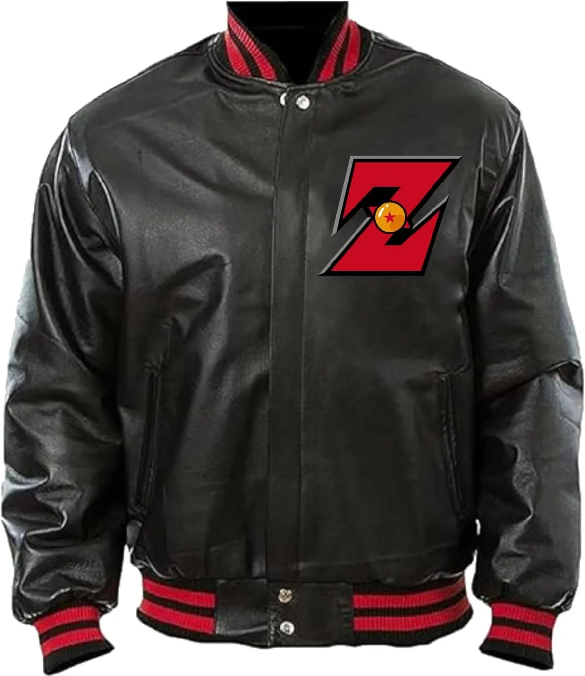 H&D Clothing Mens DBZ Cosplay Dragon Ball Biker Jacket DBZ Goku Anime Mens Leather Jacket Majin Bu Jacket
