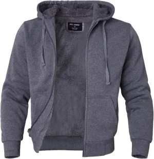 Heavyweight Hoodies for Men Jackets Comfy Sherpa Lined Zip Up Hoodie Coats with Pockets Outerwear