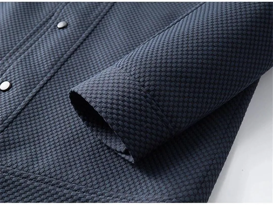 Hndudnff Men's Suit Collar with Padded Cotton Jacket with Pocket Buttons Outerwear Solid Coat