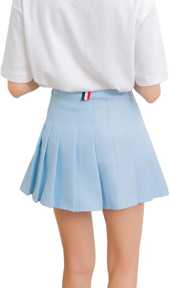 Hoerev Women Girls Short High Waist Pleated Skater Tennis Skirt