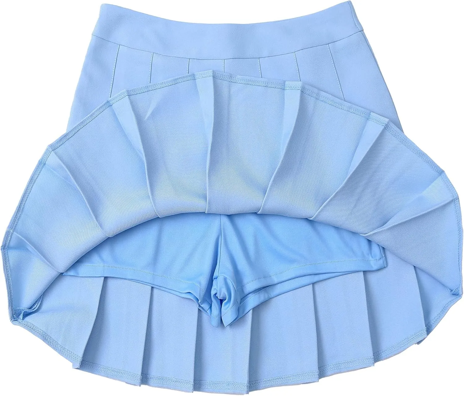 Hoerev Women Girls Short High Waist Pleated Skater Tennis Skirt