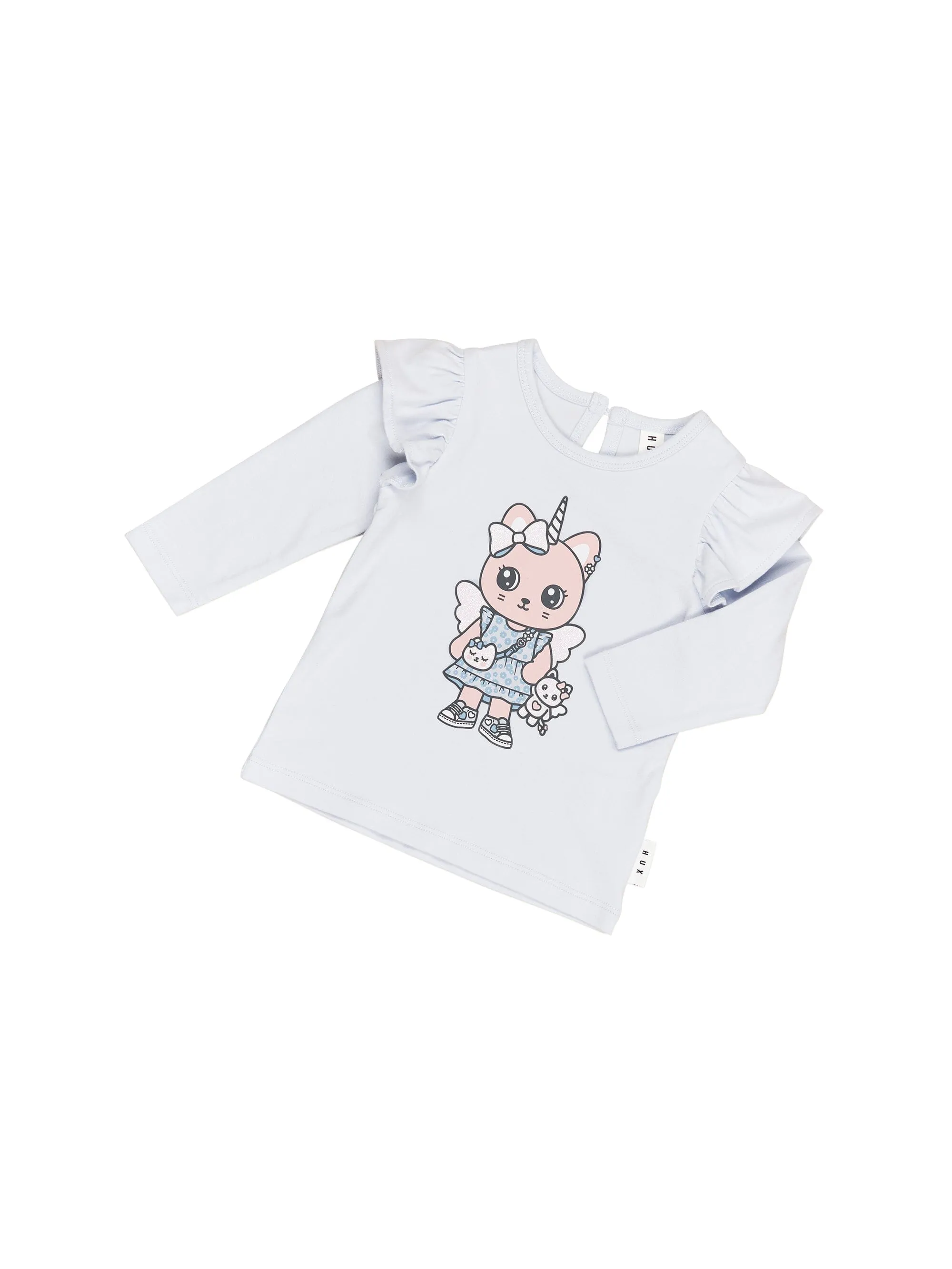 Huxbaby - Glitter Caticorn Frill Top - HB2192W24