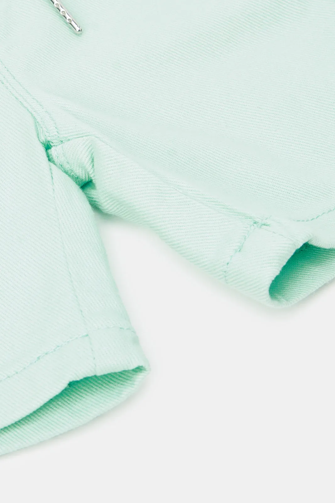 Infant Boys Green Twill Pull On Shorts