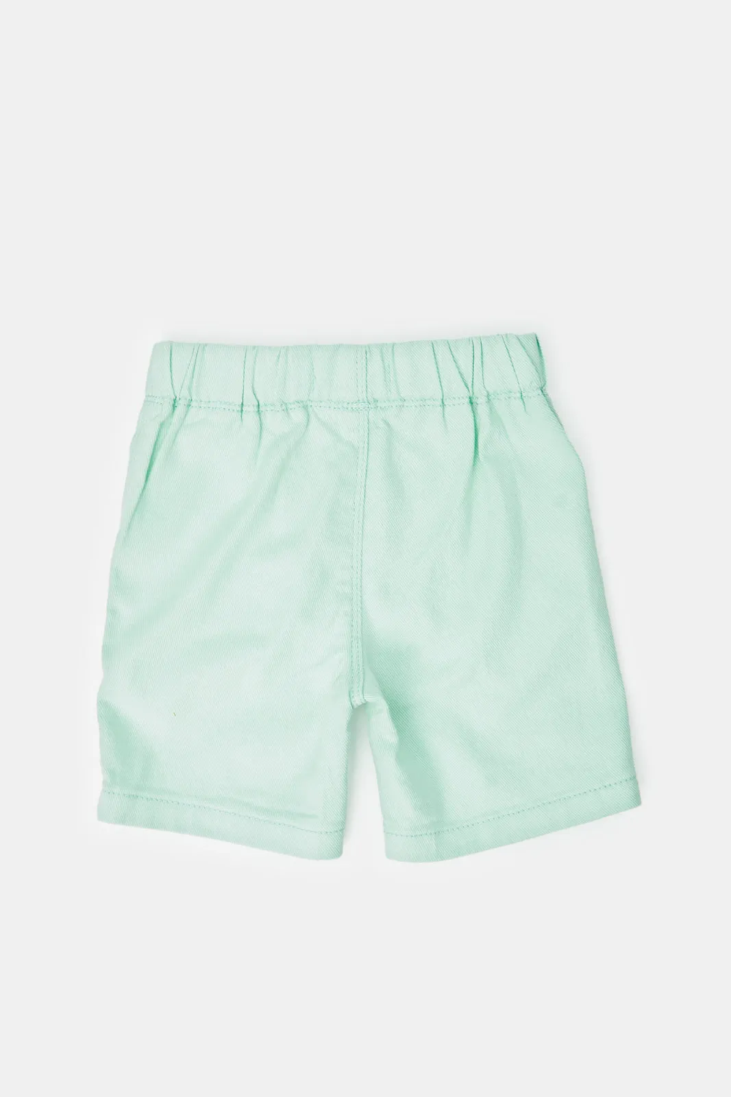 Infant Boys Green Twill Pull On Shorts