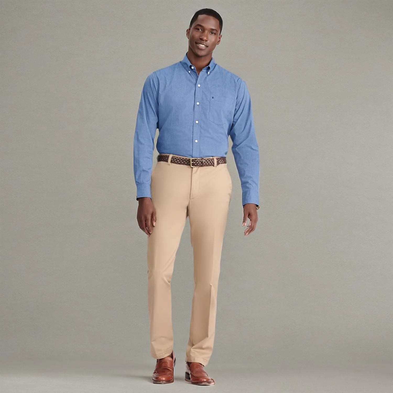 IZOD Men's American Chino Flat Front Straight Fit Pant