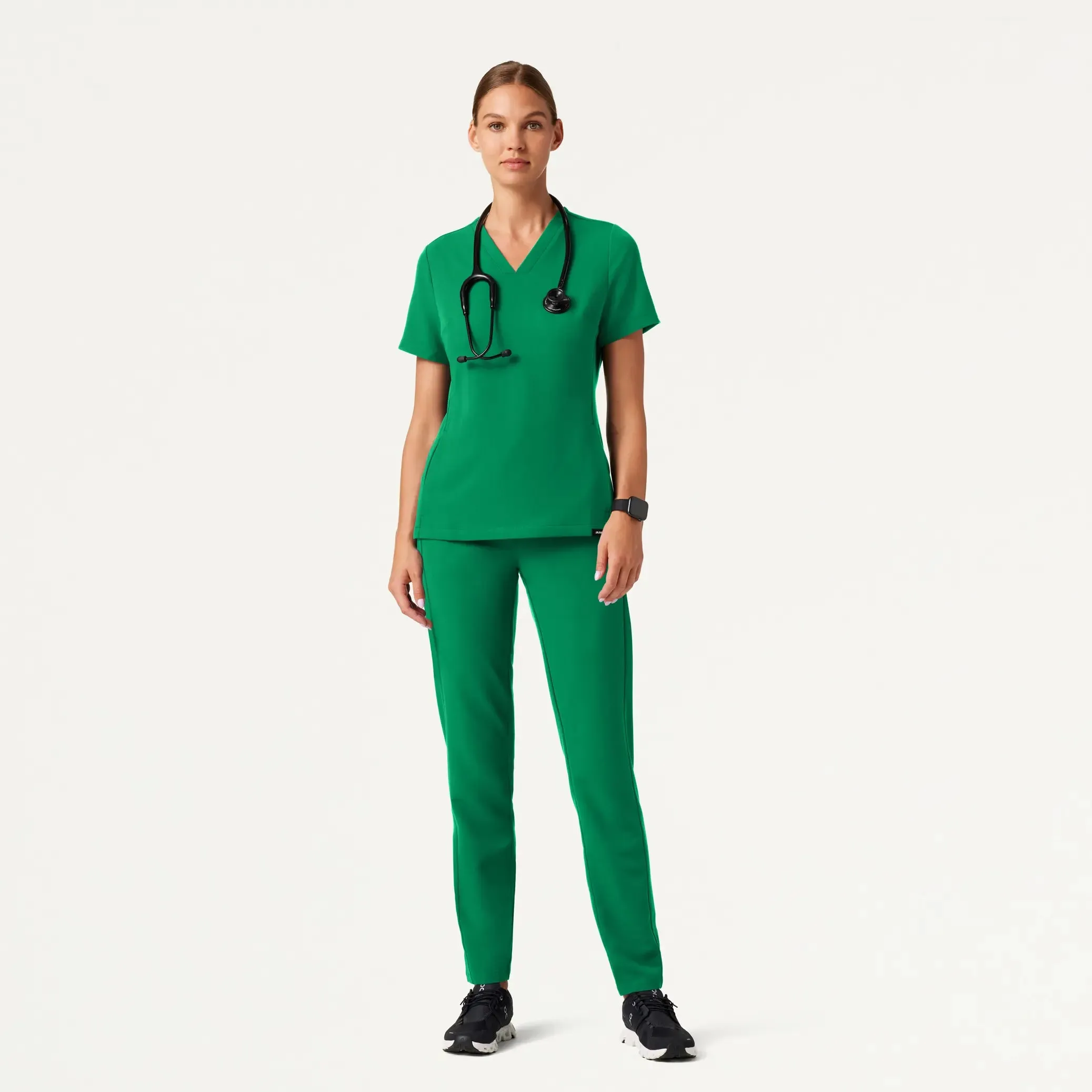 Jaanuu Women's Effie Slim 6-Pocket Scrub Pant - Emerald Green