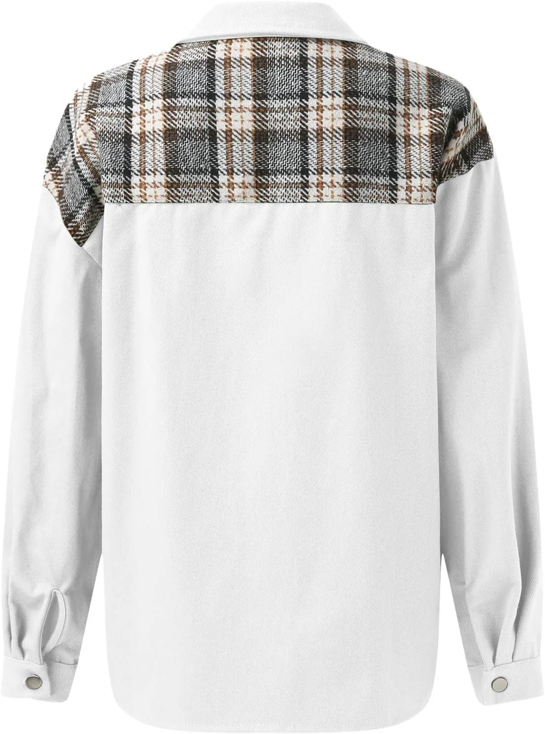 Jacket For Women Women Jean Jacket Long Sleeve Checked Button Up Shirt Jacket Top Denim Jacket