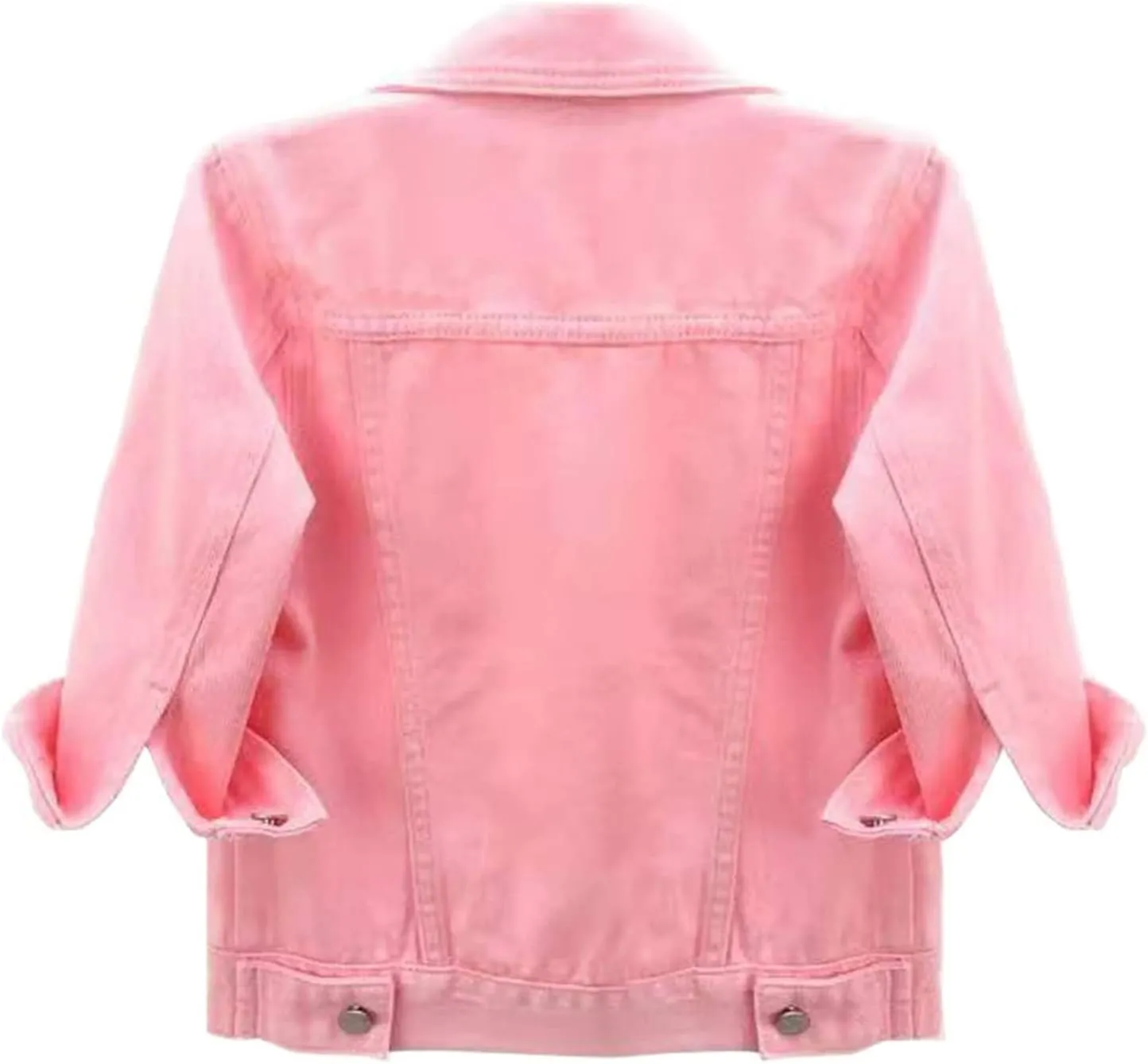 Jean Jacket Women 3/4 Sleeve Colored Cropped Denim Jacket Trendy Light Wash Short Jean Jacket Trucker Coat