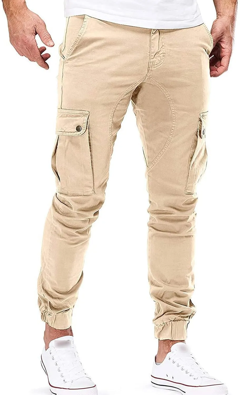JEShifangjiusu Mens Fashion Cargo Pants Workout Athletic Joggers Sports Pants Casual Chino Running Trousers Sweatpants Pocket