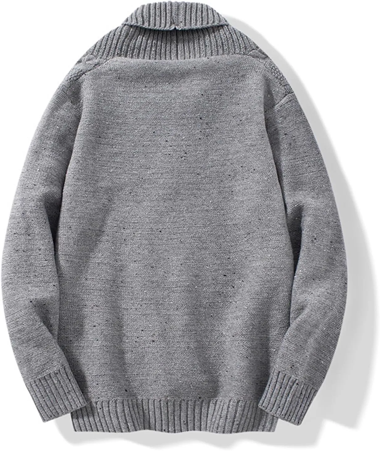 JEsilunmaMY Men's Cable Knit Button Down Cardigan Long Sleeve Shawl Collar Knitwear with Pocket Casual Chunky Knitted Outwear