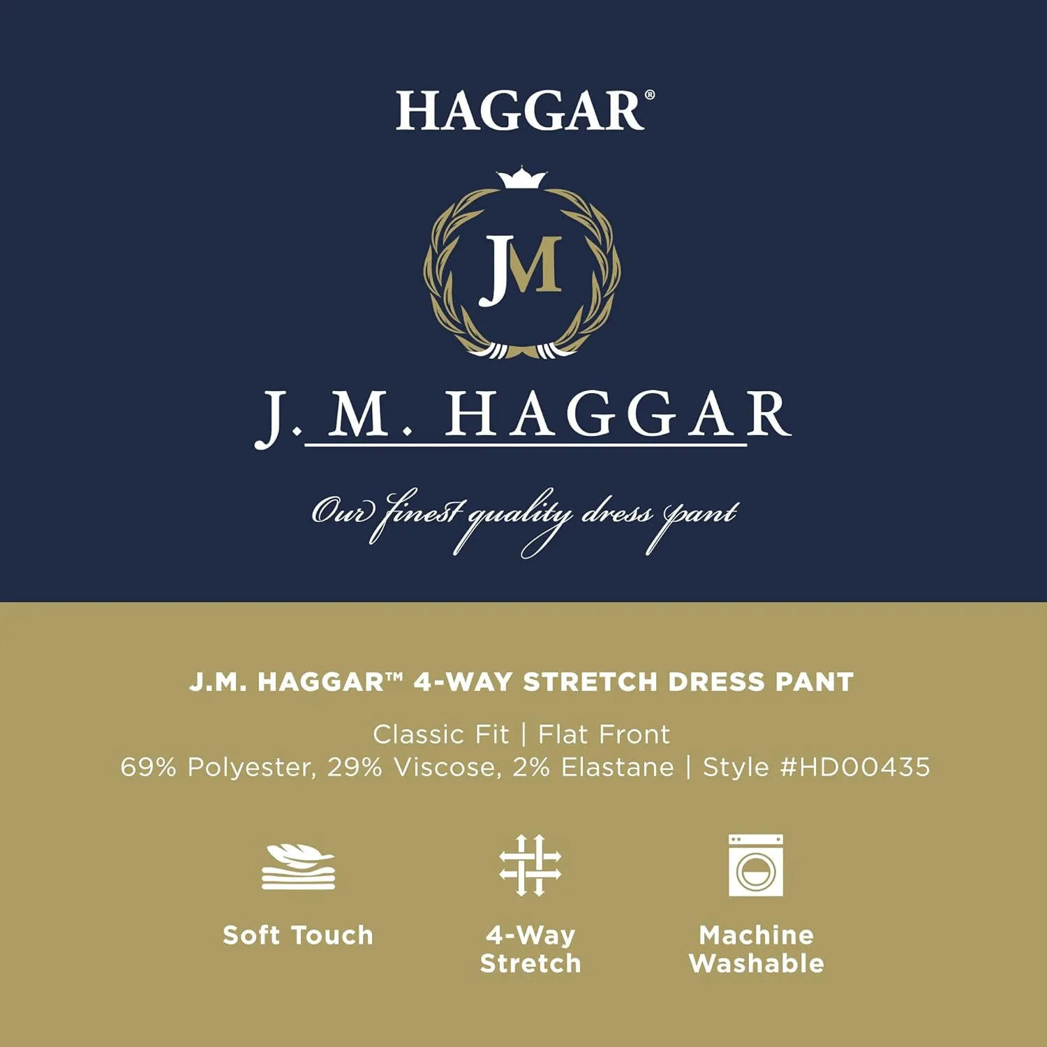 J.M. Haggar Men's Classic Fit Flat Front Dress Pant-Regular and Big & Tall Sizes