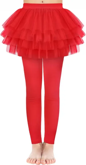 JOCMIC Toddler Girls Tutu Skirt Leggings Pant with Ruffle Kids Footless Culotte