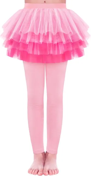 JOCMIC Toddler Girls Tutu Skirt Leggings Pant with Ruffle Kids Footless Culotte