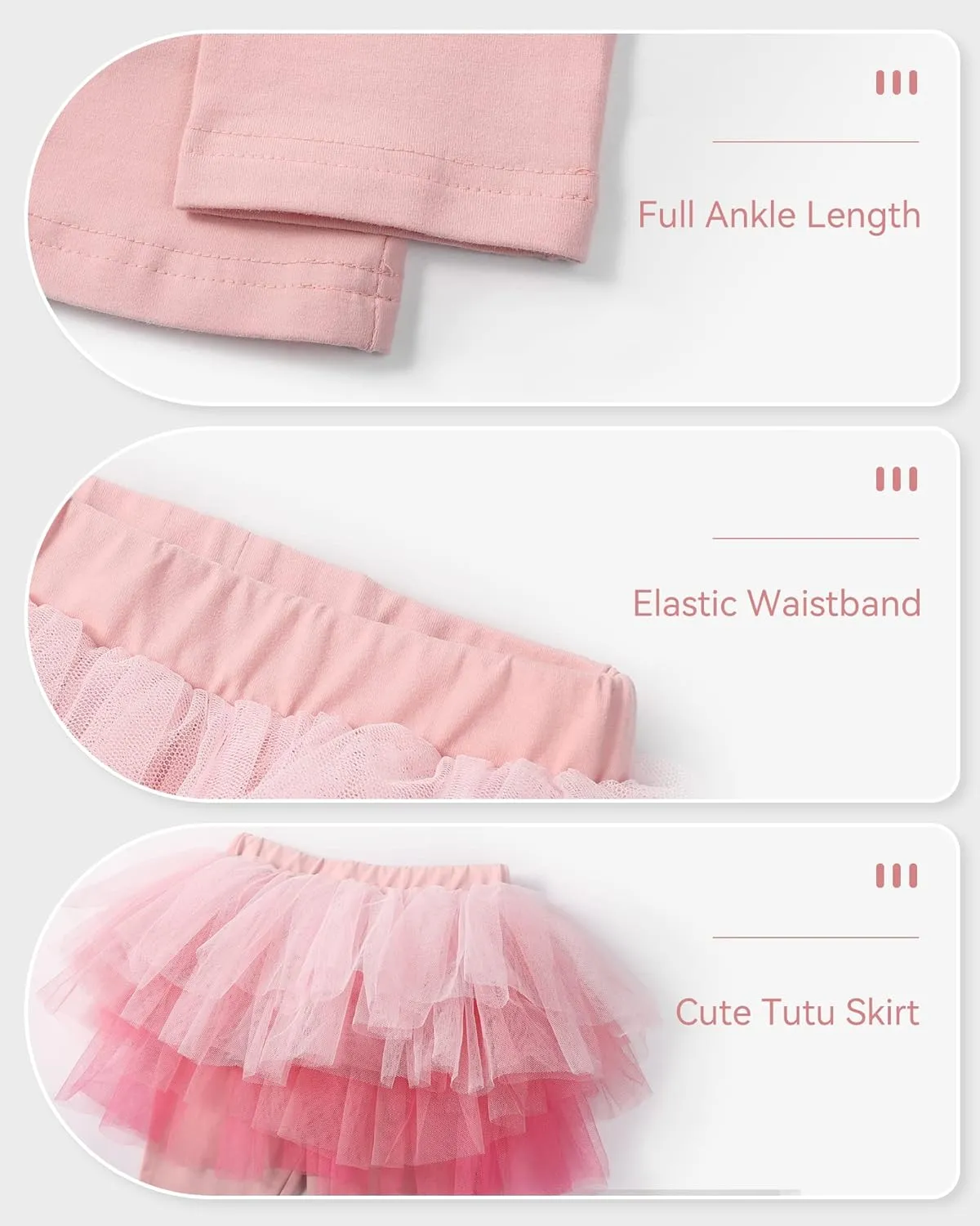 JOCMIC Toddler Girls Tutu Skirt Leggings Pant with Ruffle Kids Footless Culotte