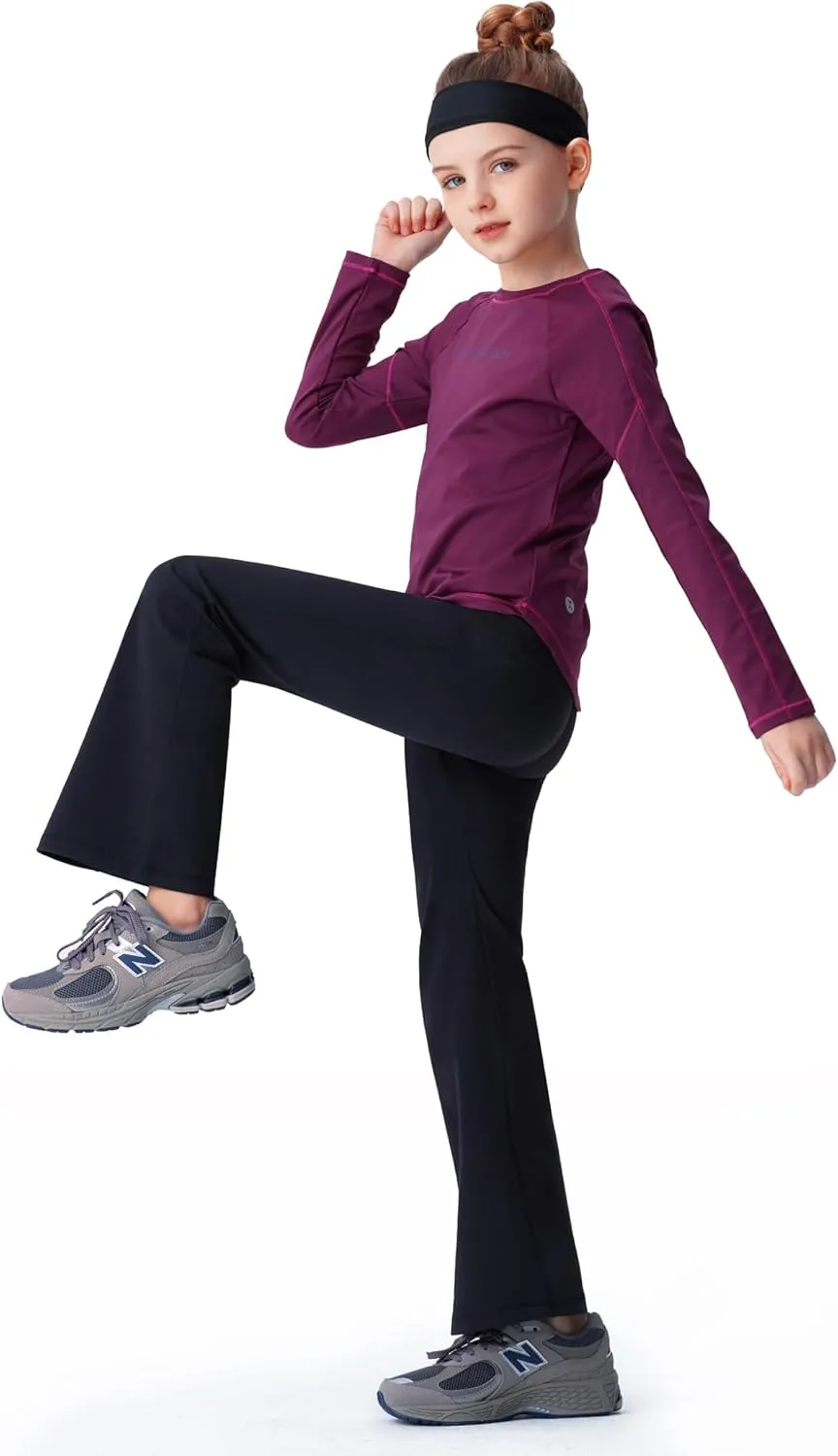 Kids' Activewear Leggings Super Soft Black Flare Leggings Girls' Yoga Pants