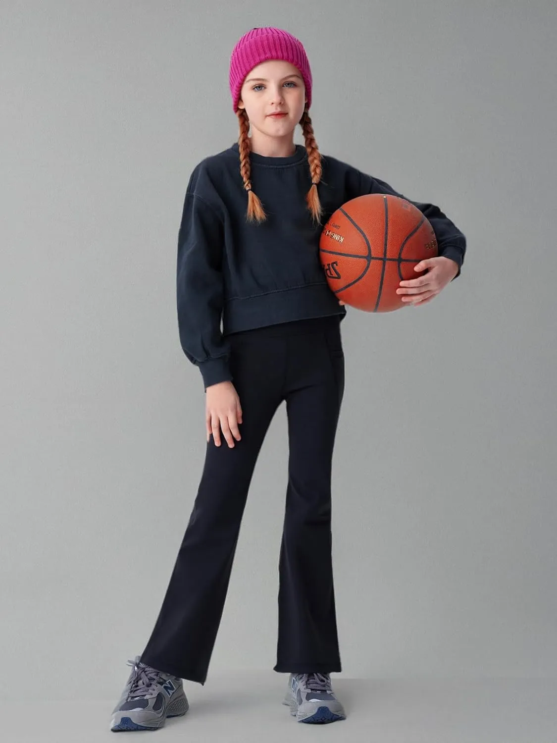 Kids' Activewear Leggings Super Soft Black Flare Leggings Girls' Yoga Pants