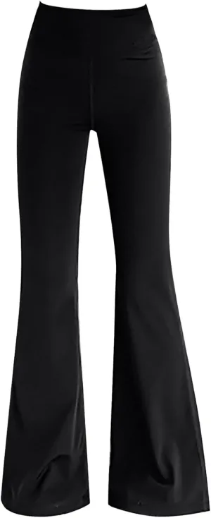 Kids Girls Flare Pants Casual High Waisted Yoga Slim ??ootcut Leggings Stretchy Bell Buttom Wide Leg