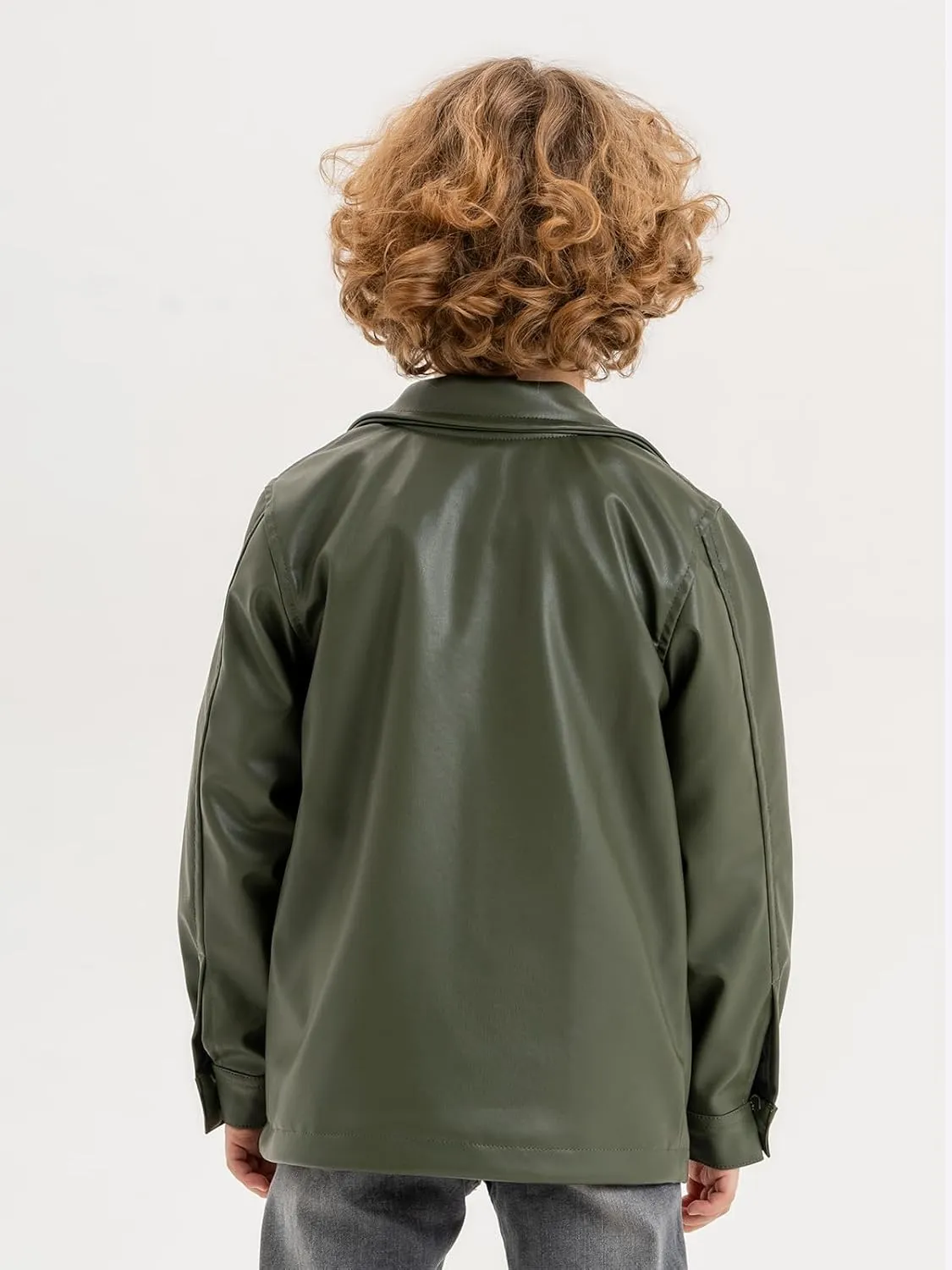 Kids Leather Jacket Unisex, Boys Leather Jacket, Stylish Girls Leather Jacket with Notched Collar
