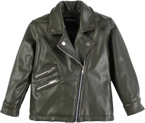 Kids Leather Jacket Unisex, Boys Leather Jacket, Stylish Girls Leather Jacket with Notched Collar