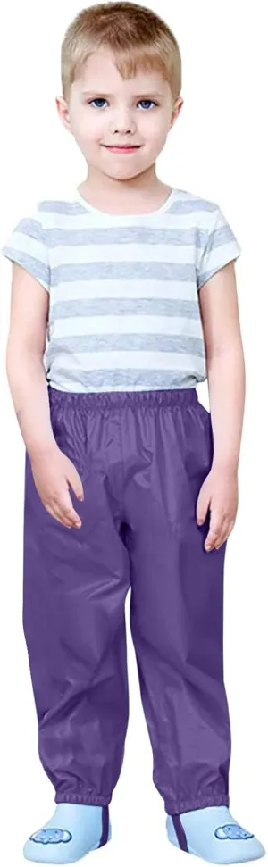 Kids Rain Pants Lightweight Waterproof Pants Outdoors Trousers for Boys Girls Cute Outwear Pants for