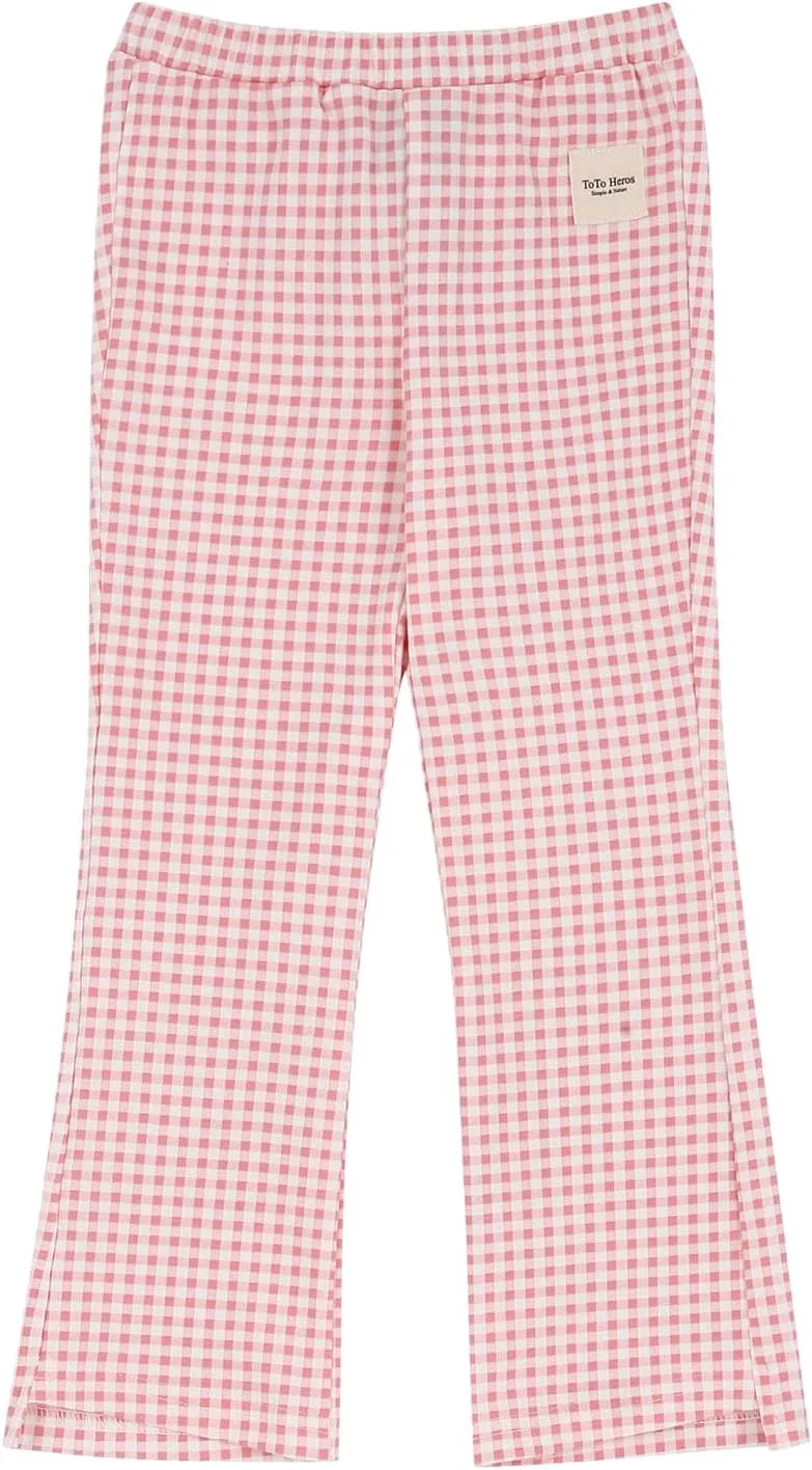Kids Toddler Girls Soft Cotton Wide Leg Boot Cut Pants ?C Flare Wide Leg Leggings