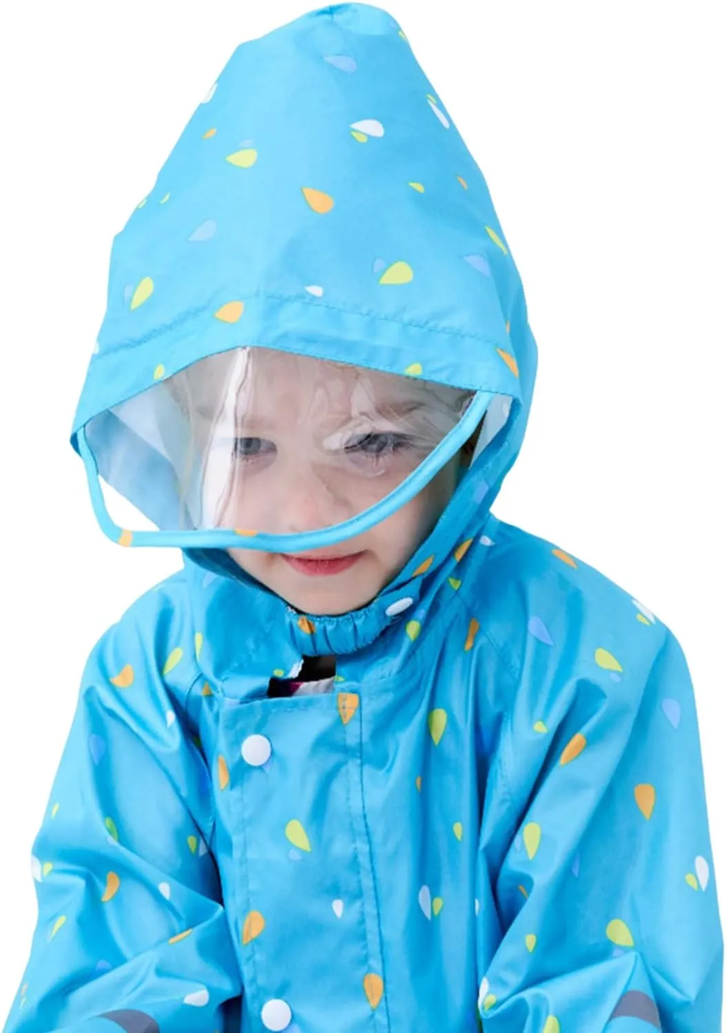 Kids Toddler Rain Suit for Boys Girls One Piece Hooded Waterproof Coverall Rain Jacket Unisex Kids Puddle Suit