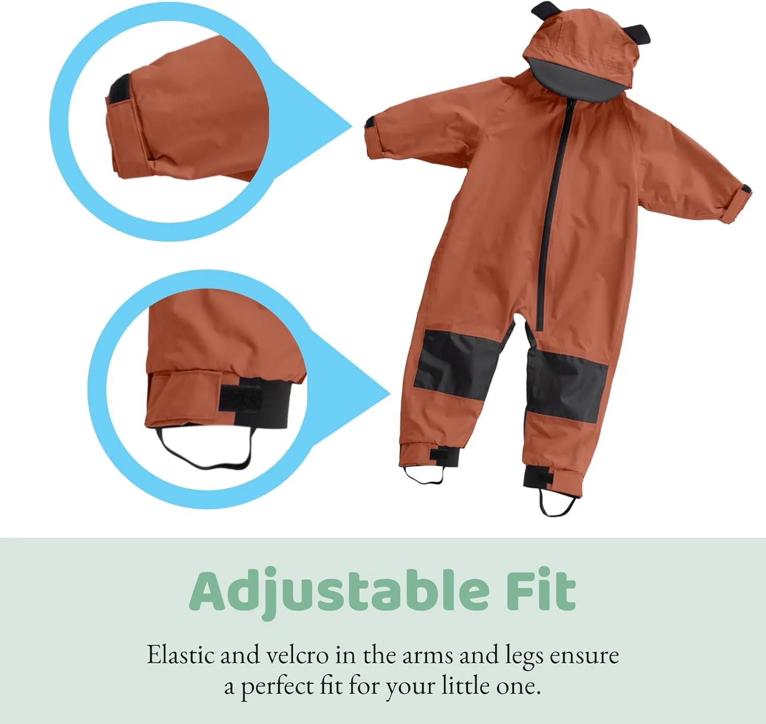 Kids Toddler Rain Suit - Muddy Buddy Waterproof Coverall One Piece Weather Resistant Baby Jacket