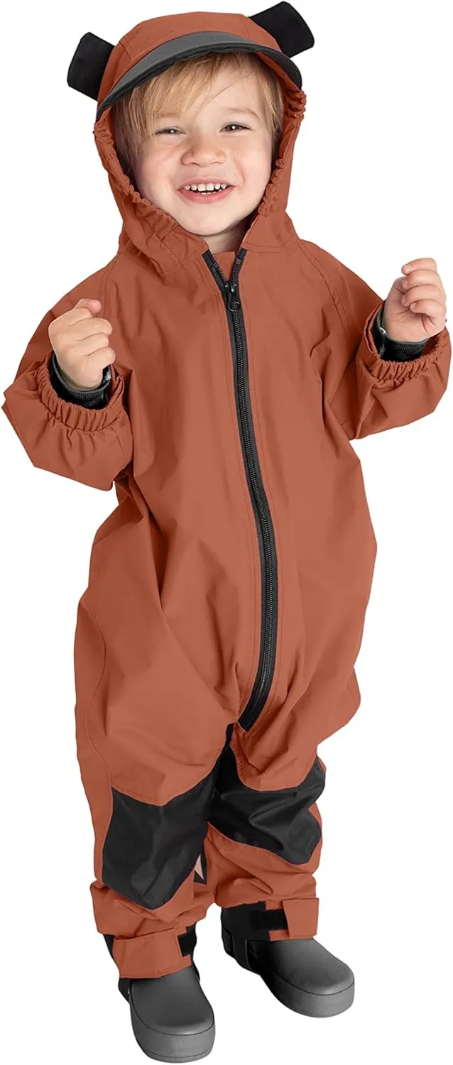 Kids Toddler Rain Suit - Muddy Buddy Waterproof Coverall One Piece Weather Resistant Baby Jacket