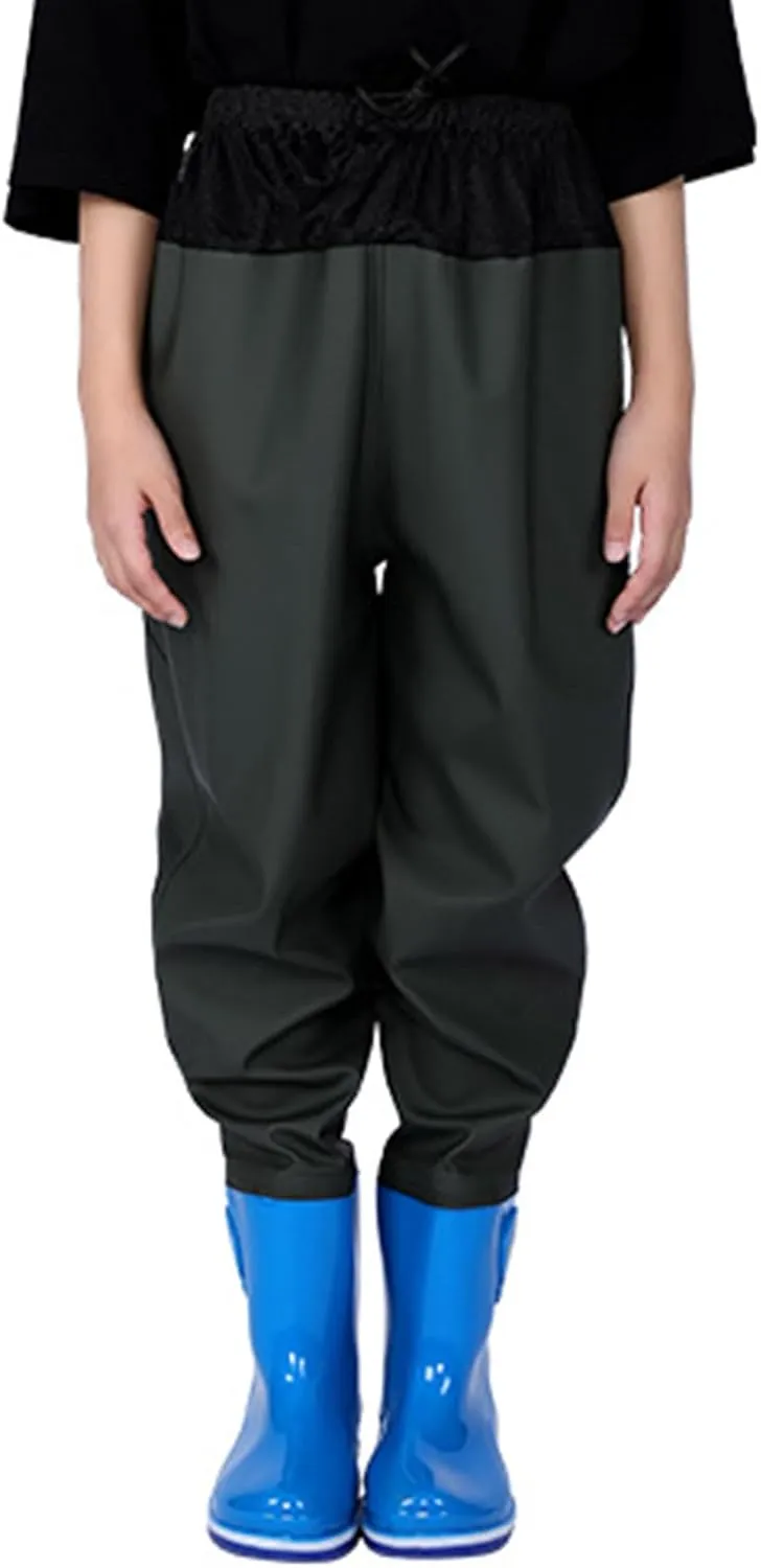 Kids Waders Rain Pants Youth Fishing Waders for Toddler Children Boys Girls Water Proof Hunting Waders with Rain Boots