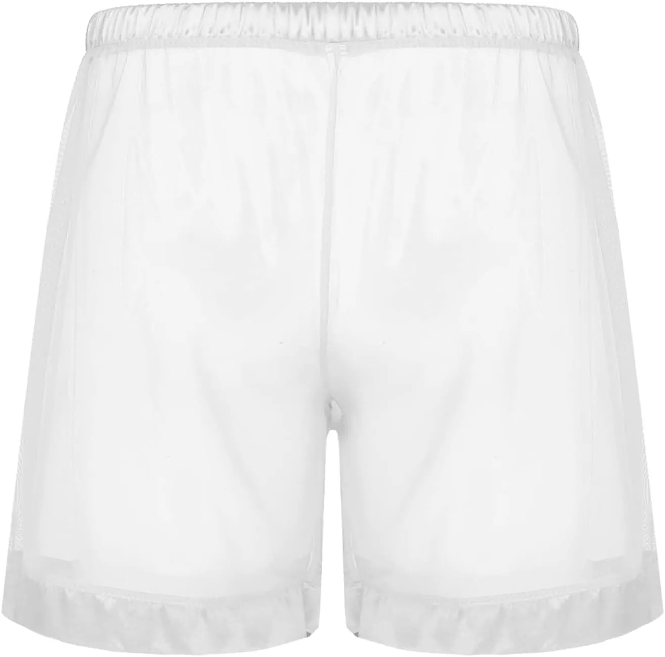 Kingspinner Men's See Through Shorts Sexy Mesh Loose Shorts Boxer Lounge Underwear Cover up Boxer Trunks