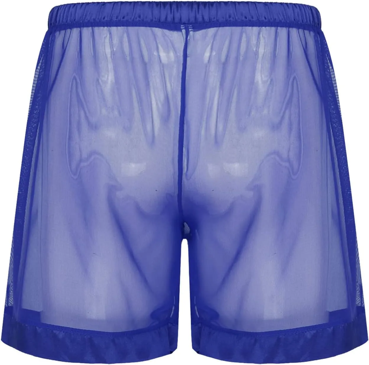 Kingspinner Men's See Through Shorts Sexy Mesh Loose Shorts Boxer Lounge Underwear Cover up Boxer Trunks