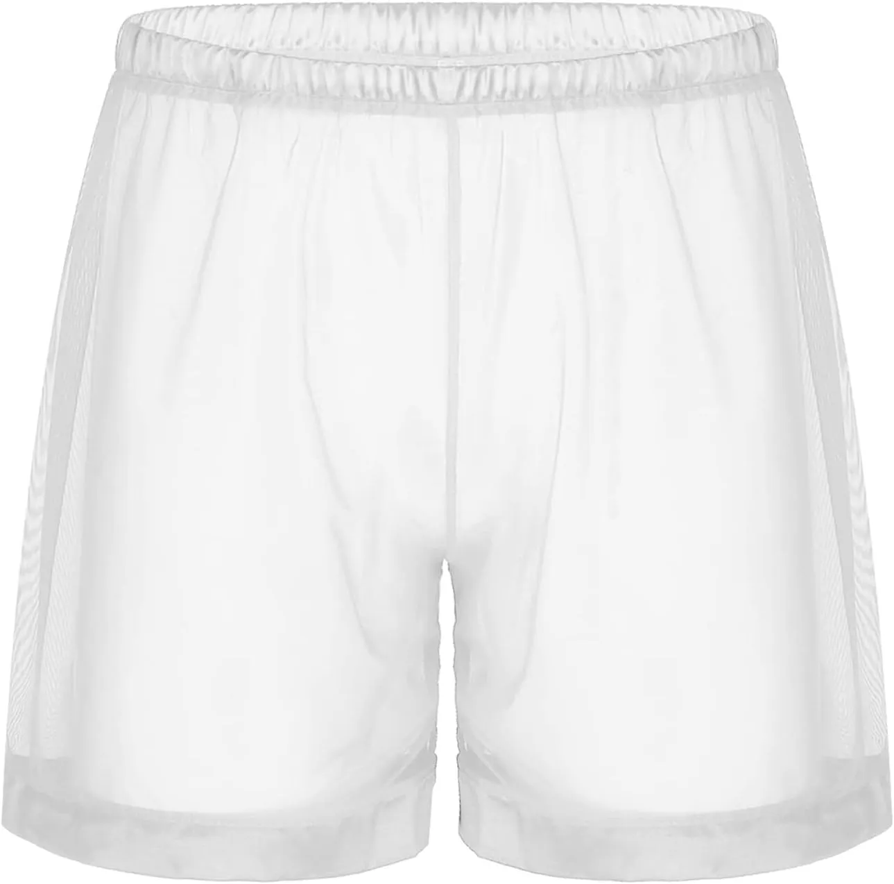 Kingspinner Men's See Through Shorts Sexy Mesh Loose Shorts Boxer Lounge Underwear Cover up Boxer Trunks