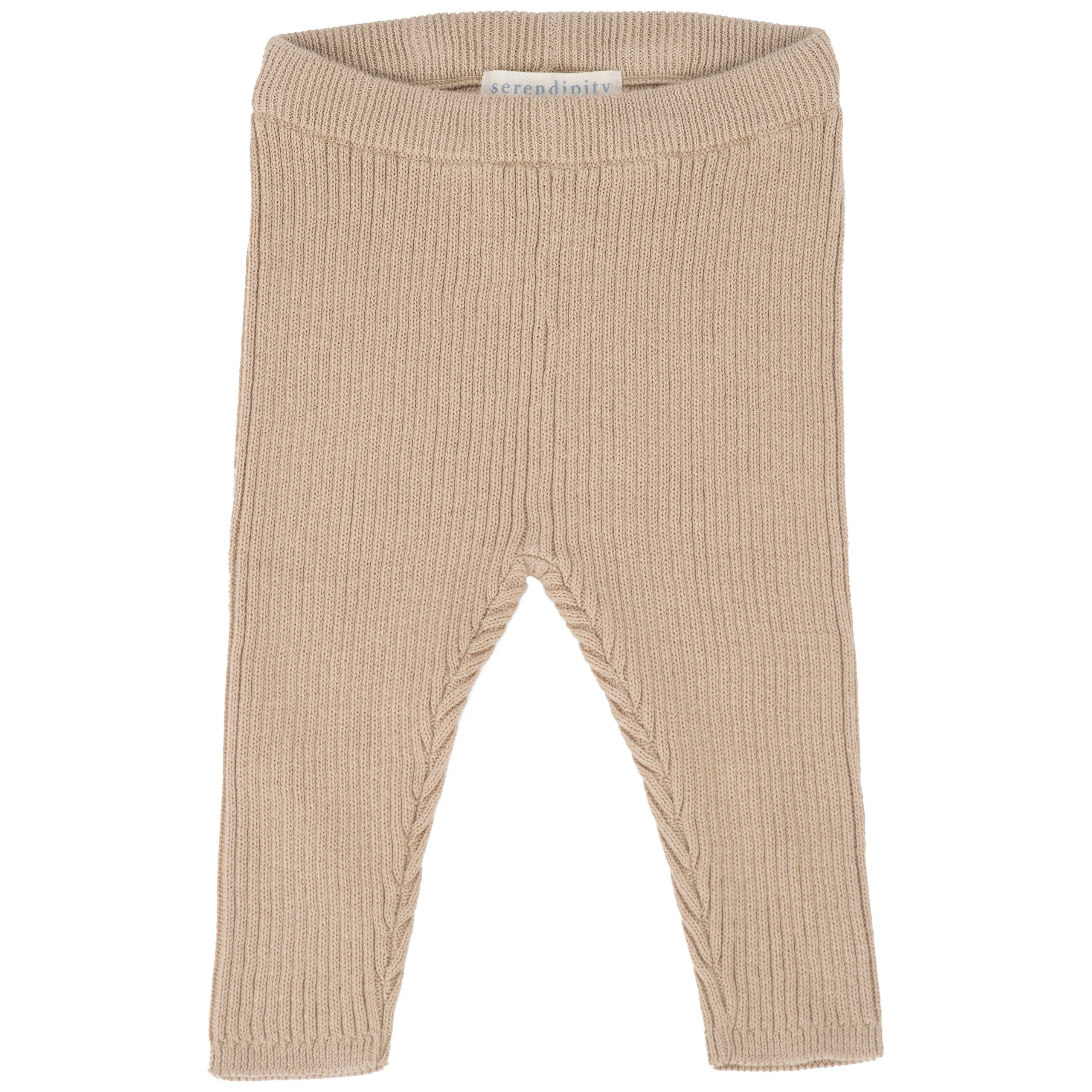 Knitted Cotton Baby Leggings - Safari - 6m-2y