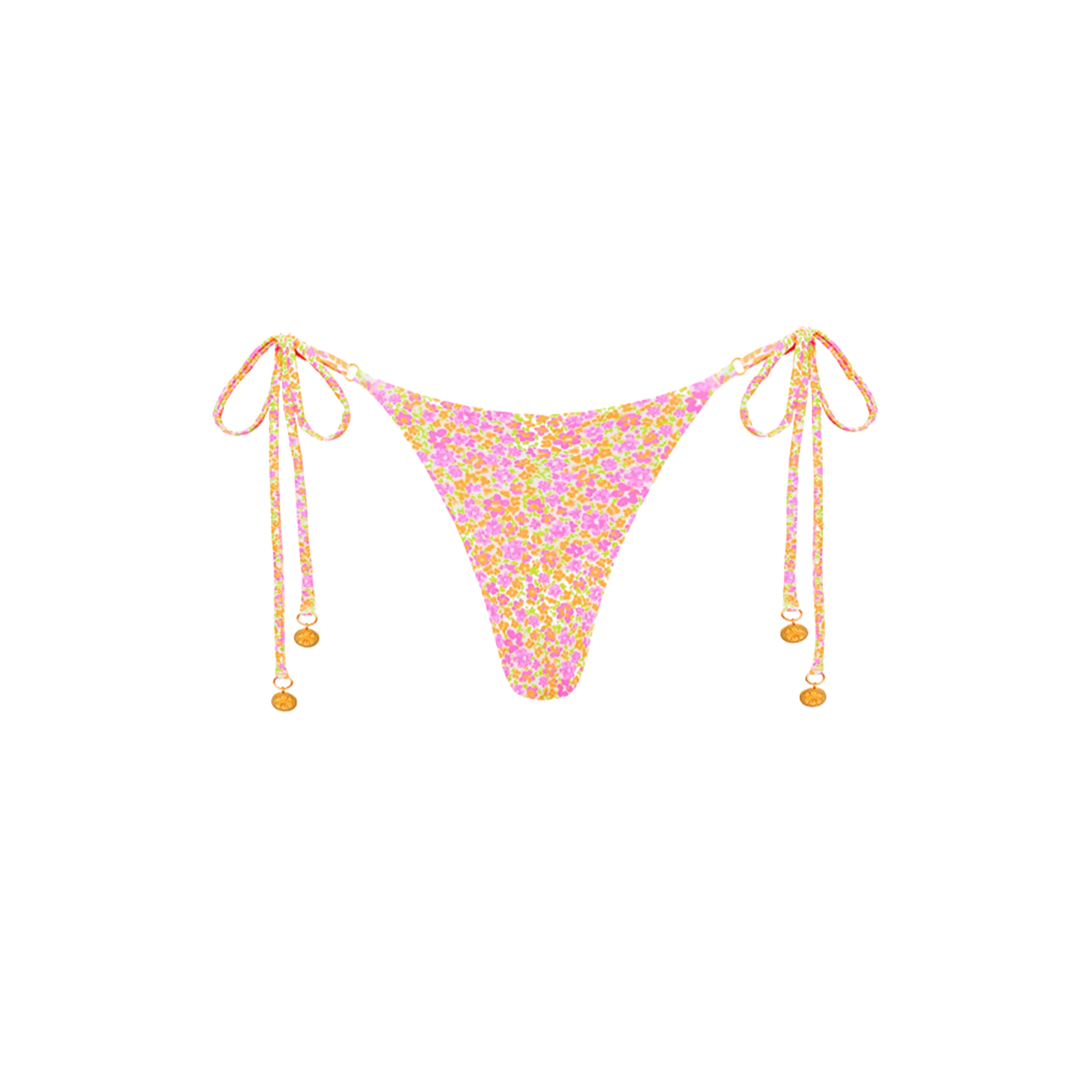 Kulani Kinis Thong Tie Side Bikini Bottom - Champagne Blossom - FINAL SALE